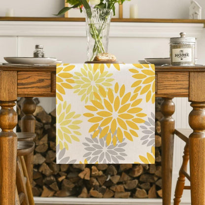 Tischläufer Blumen Gelb Dahlie Sommer 40x240 cm