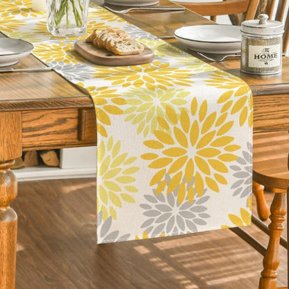 Tischläufer Blumen Gelb Dahlie Sommer 40x240 cm