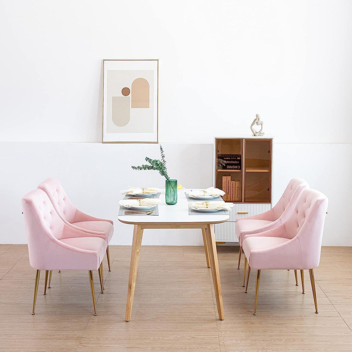 Samt Esszimmerstühle 6er Set – Modern & Komfortabel Rosa