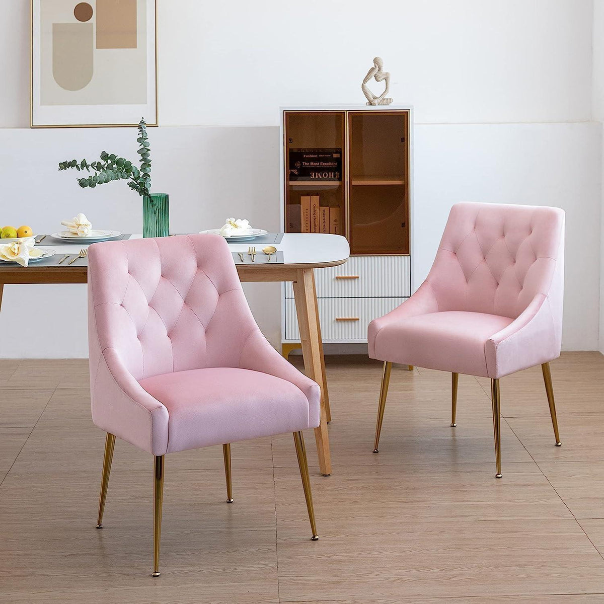 Samt Esszimmerstühle 6er Set – Modern & Komfortabel Rosa