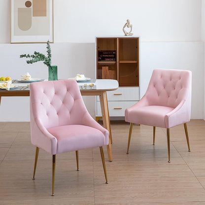 Samt Esszimmerstühle 6er Set – Modern & Komfortabel Rosa