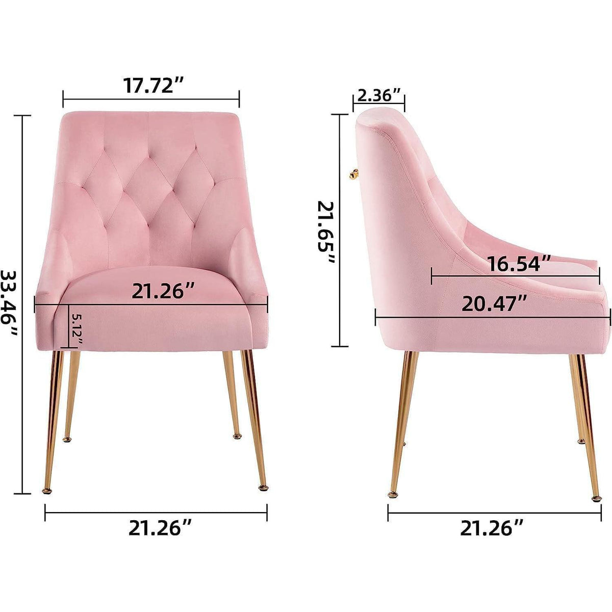 Samt Esszimmerstühle 6er Set – Modern & Komfortabel Rosa