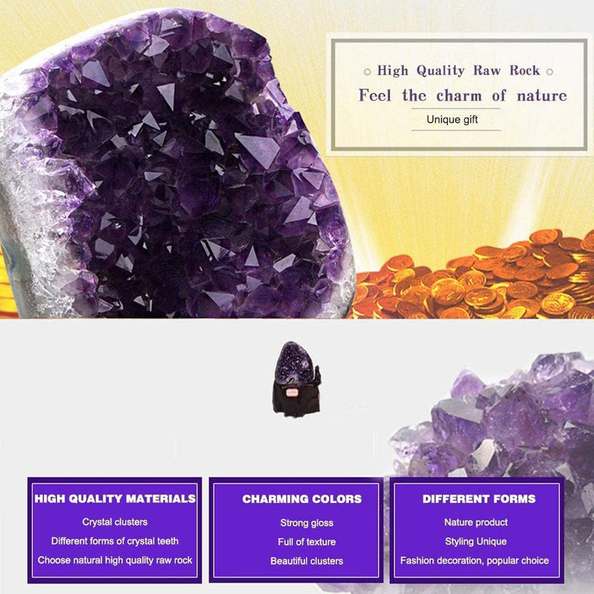 Amethyst Kristall Cluster Unikat für Heimdeko & Heilung