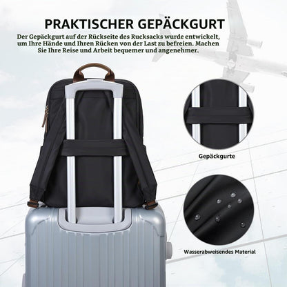 Laptop Rucksack 16 Zoll Damen & Herren – Elegante Schul- & Reisetasche Schwarz