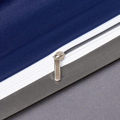 Satin Bettwäsche Set 135x200 Blau Dunkelgrau 4-teilig