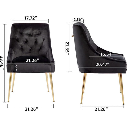 Samt Esszimmerstühle 2er Set Schwarz – Modern & Bequem