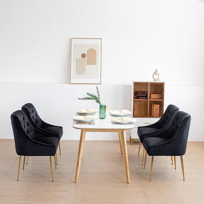 Samt Esszimmerstühle 4er Set Schwarz – Modern & Bequem