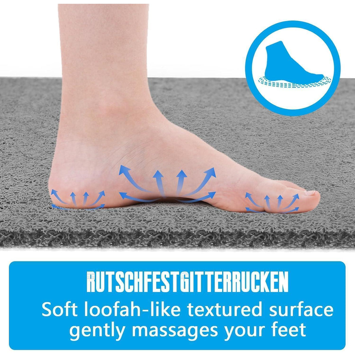 Rutschfeste Duschmatte 60x60 – Weiche Massage & Schnell Trocknend