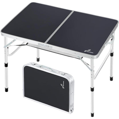 Höhenverstellbarer Campingtisch, klappbar, mit Netzablage, 90x60cm