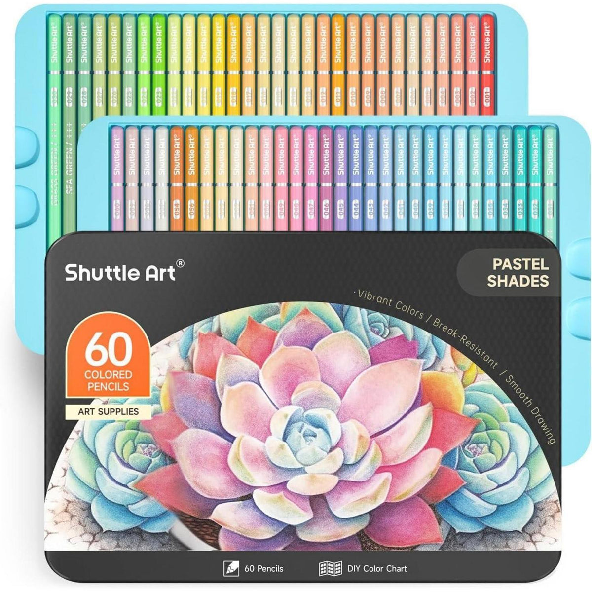 60 Pastell Buntstifte für Erwachsene und Kinder