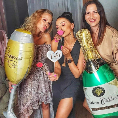 Folienballon Wein Bier Whisky Champagner Flaschen 10 Party Deko