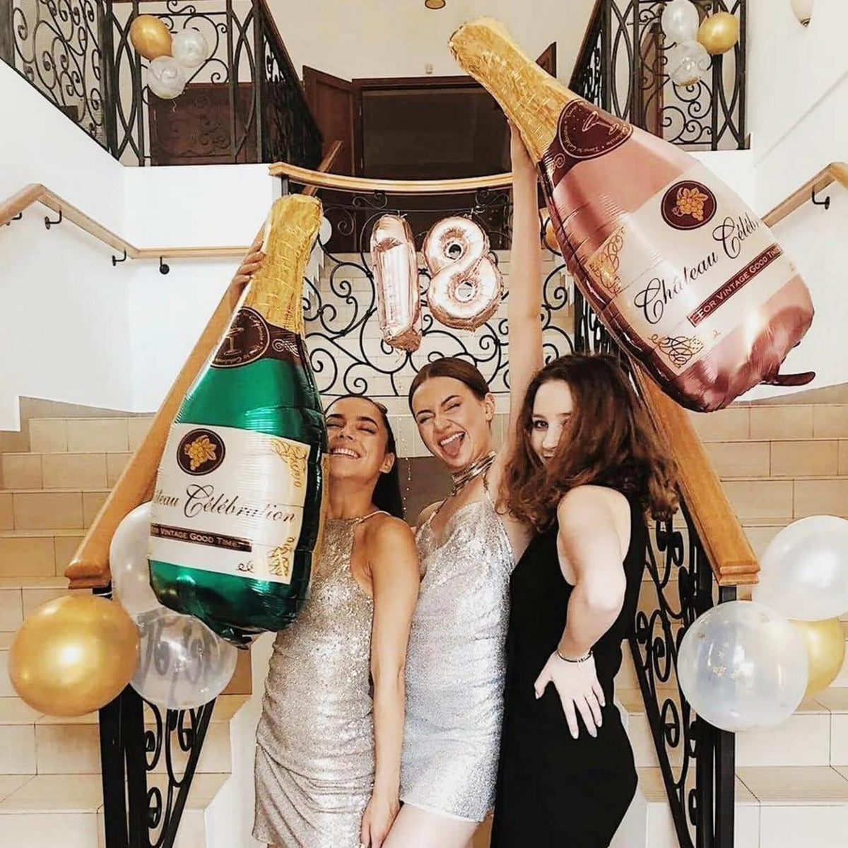 Luftballon Folien Wein Champagner Bier Whisky Sektflasche