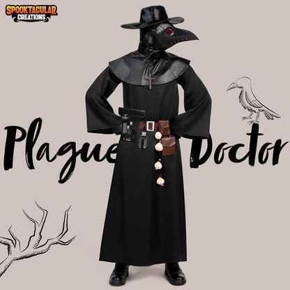 Herren Pestarzt Kostüm Set mit Maske und Zubehör