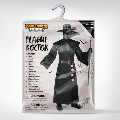 Herren Pestarzt Kostüm Set mit Maske und Zubehör