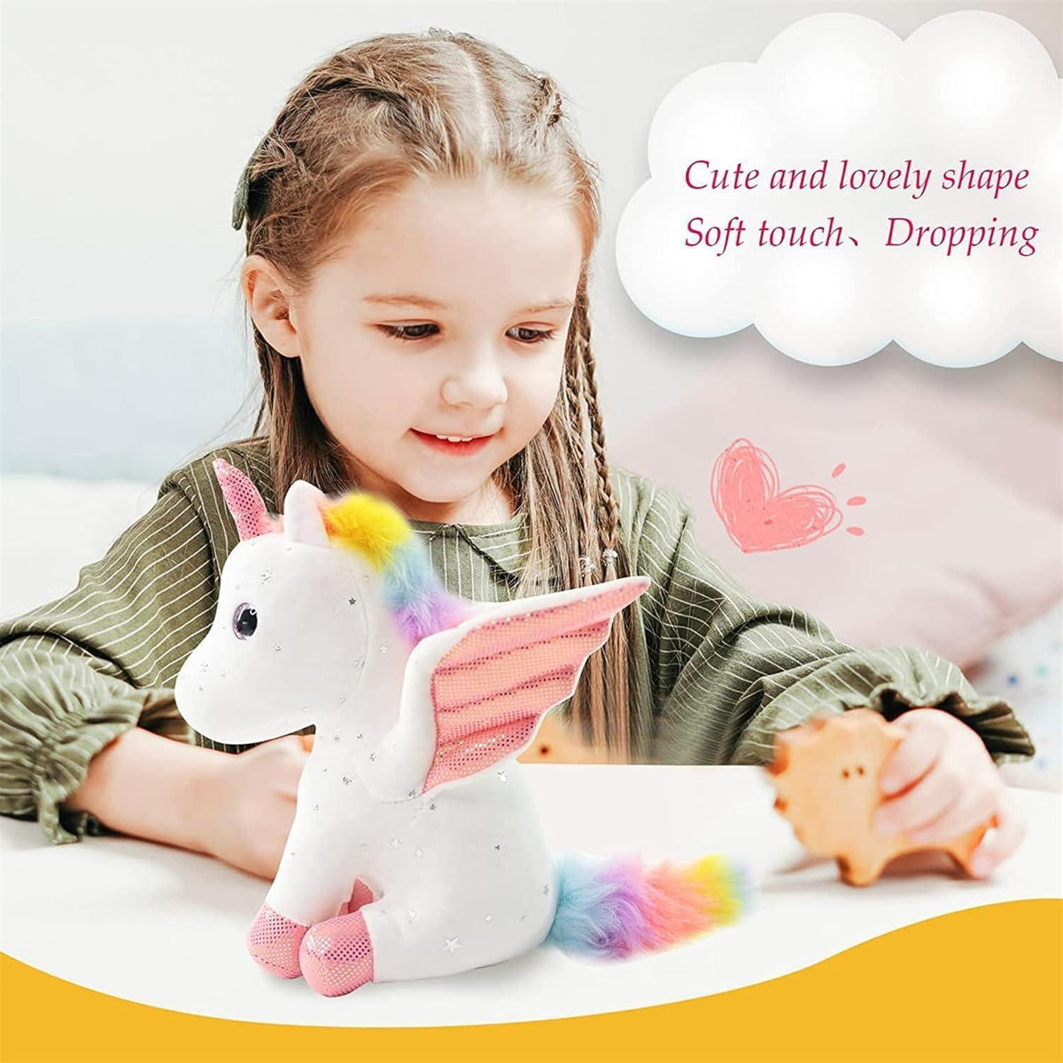 Kuscheliges Einhorn Plüschtier 20/28cm – Weiches Geschenk für Mädchen