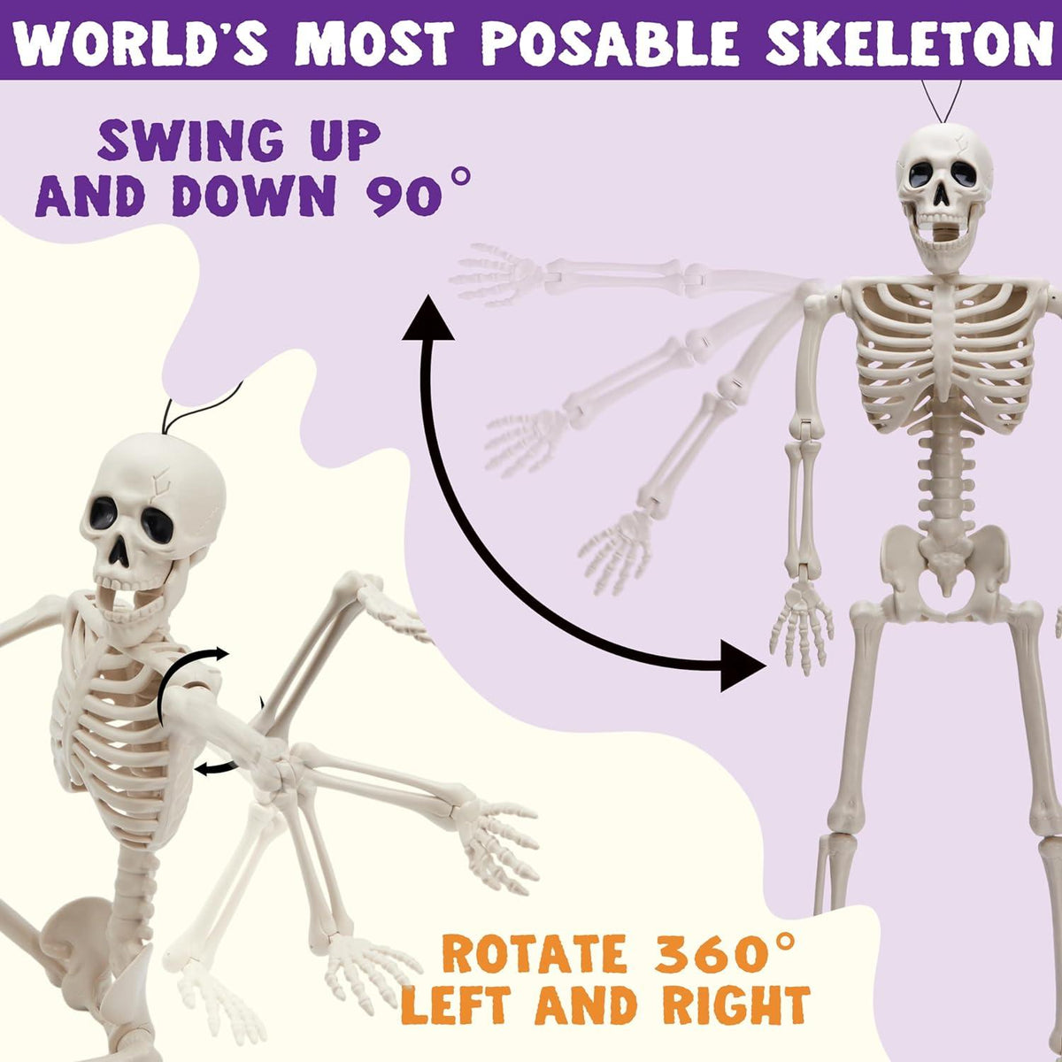 Bewegliche Halloween-Skelette 5 Stück 40,6 cm Ganzkörper