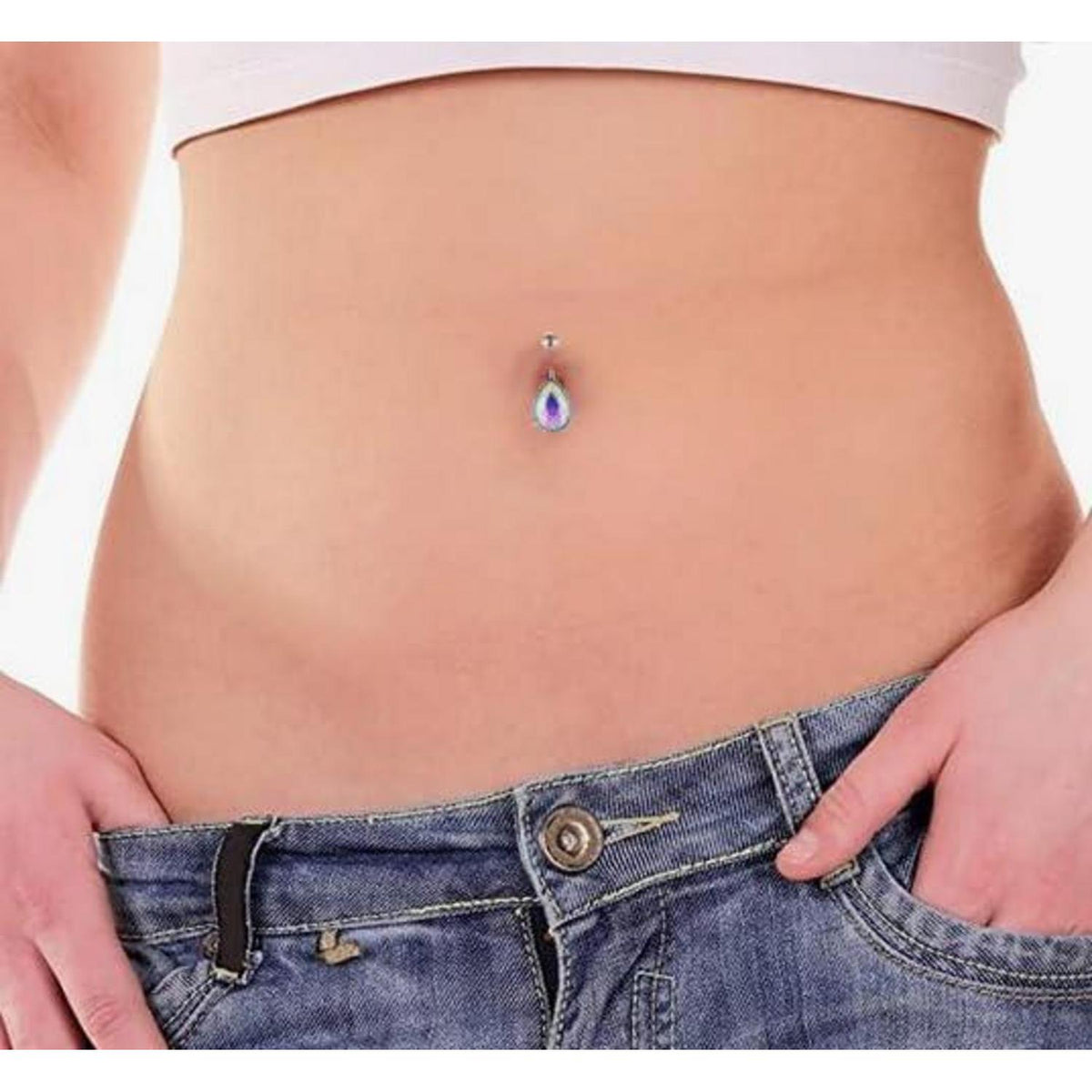 Bauchnabelpiercing Set Silber Herz Schmetterling 10mm Chirurgenstahl