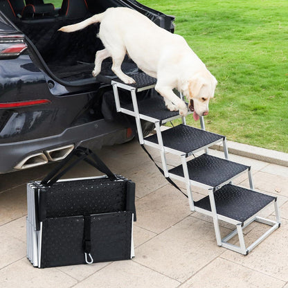 Hundetreppe Auto – 5 Stufen, Klappbar & Höhenverstellbar