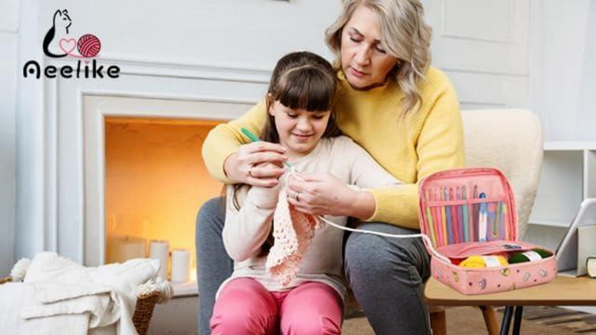 Ergonomisches Häkelset Blaue Blume für Anfänger mit Anleitung