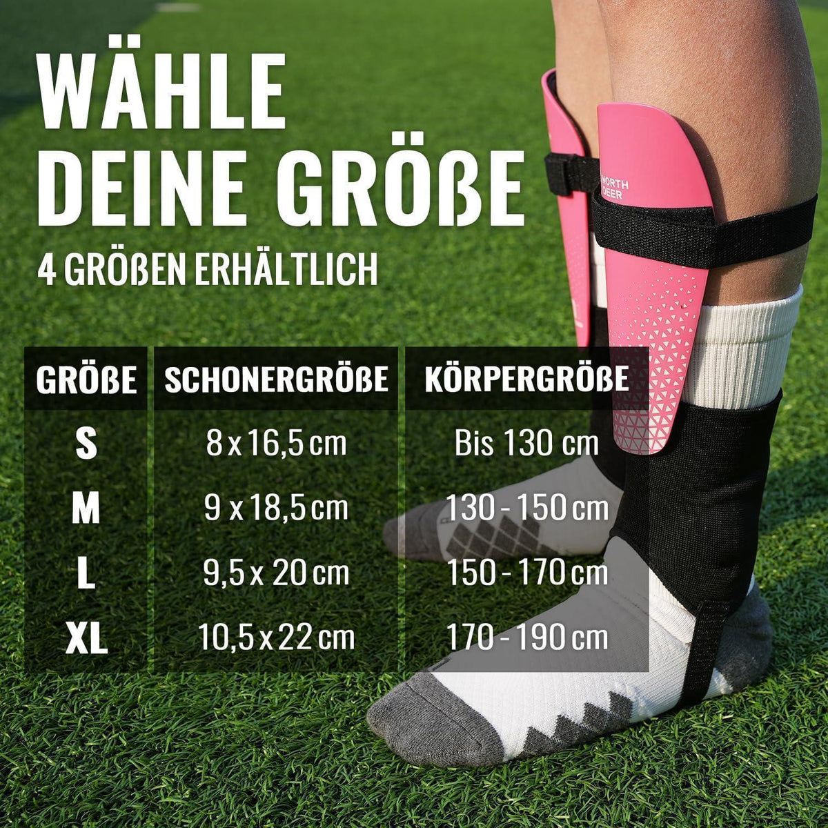 Fußball Schienbeinschoner mit Knöchelschutz, verstellbar