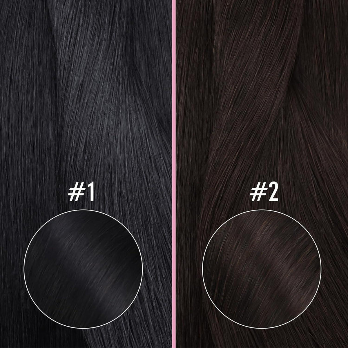 Echthaar Nano Extensions Schwarz 50 cm – Unsichtbar & Wiederverwendbar