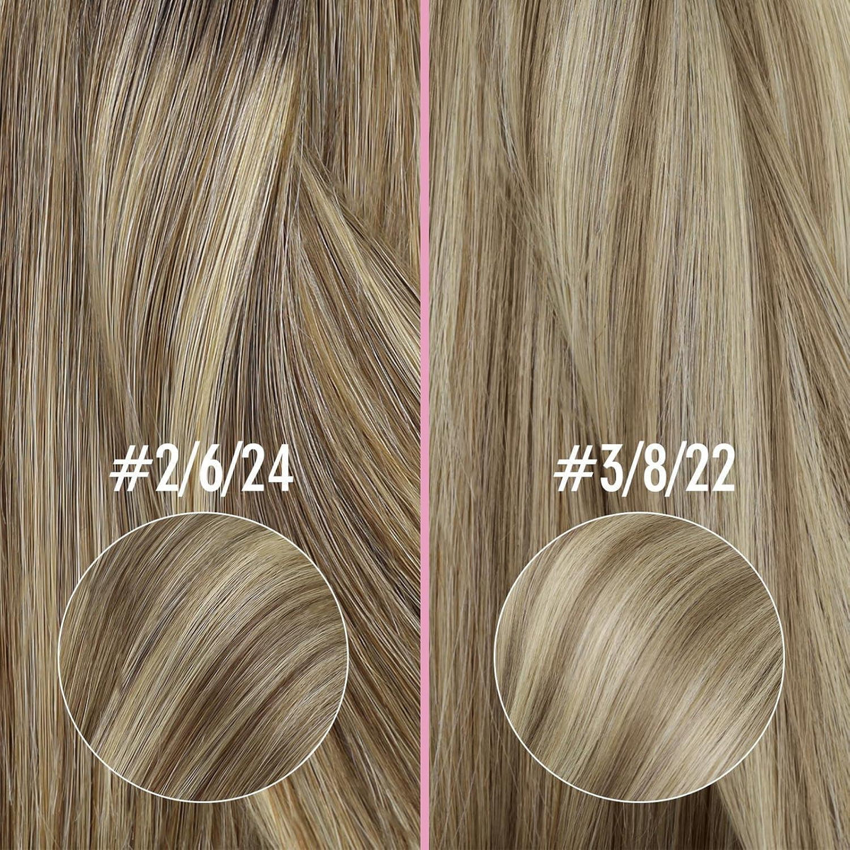 Nanoring Extensions Braun Balayage Blond 55cm Echthaar