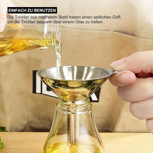 Walfos Edelstahl Trichter Set 3 Stück, Mini Küchen Trichter