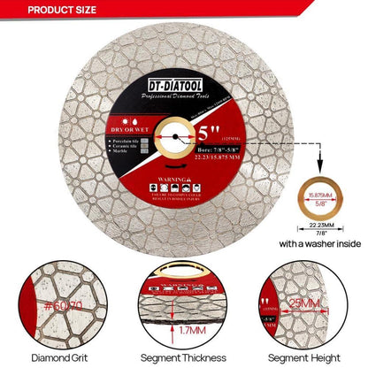 Diamant-Trennscheiben 125mm 5er-Pack für Fliesen & Stein