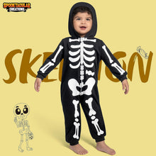 Skelett Jumpsuit Pyjama für Babys Schwarz Kapuze Halloween