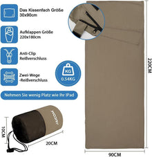 Hüttenschlafsack Ultraleichter Seideschlafsack 2in1