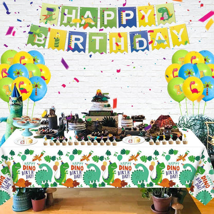 Dinosaurier Tischdecken Set 4er-Pack – 213x130 cm