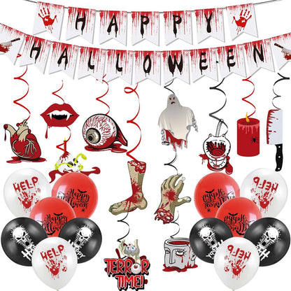Halloween Party Deko Set Luftballons Girlande Accessoires