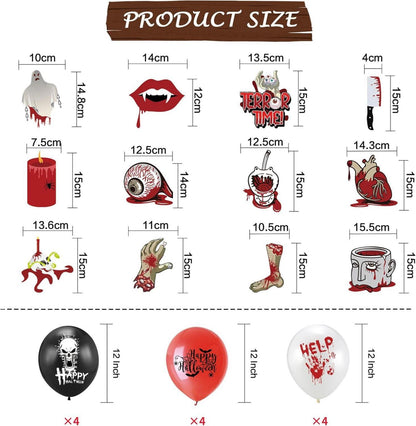 Halloween Party Deko Set Indoor Outdoor Gruselige Girlande Luftballons Banner