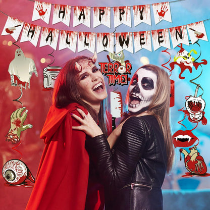 Halloween Deko Set Horror Party Luftballons Girlande Accessoires