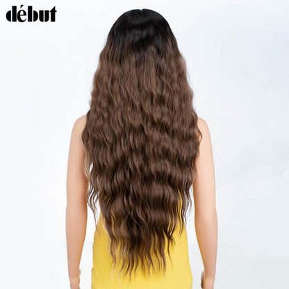 75cm Wasserwelle Lace Front Perücke – Echthaar Mix, Natürlich
