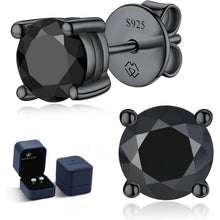 Schwarze Moissanite Ohrstecker 1 Karat 925 Silber Herren Damen