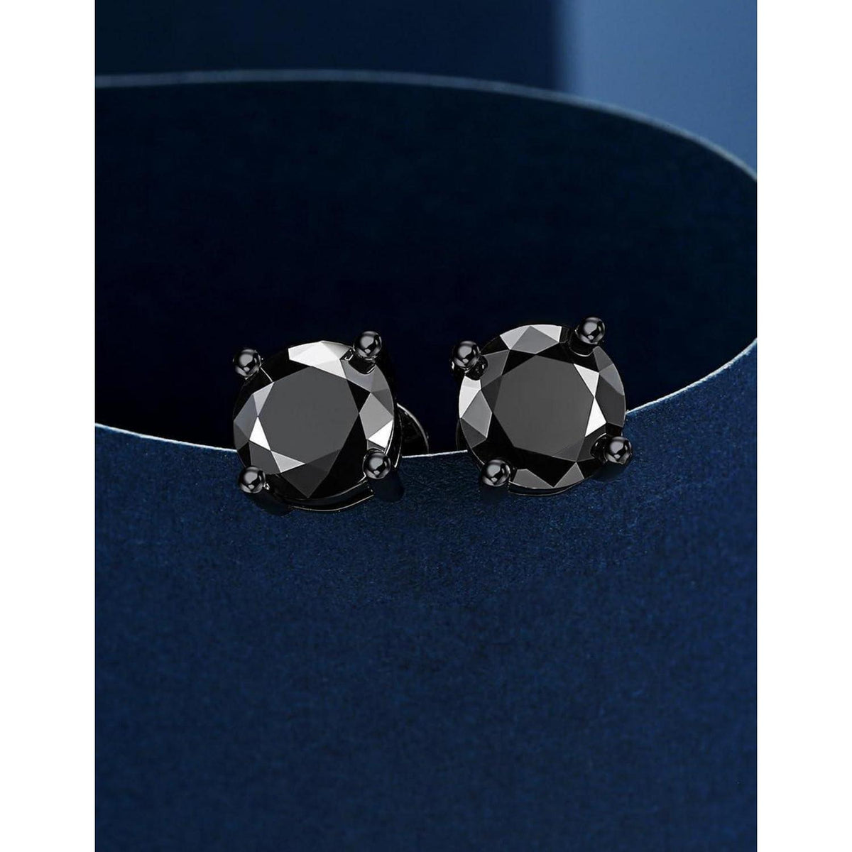 Schwarze Moissanite Ohrstecker 1 Karat 925 Silber Herren Damen