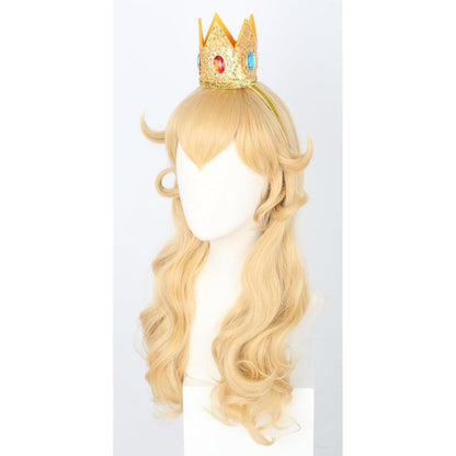 Prinzessin Pfirsich Perücke mit Krone – Blond für Cosplay & Halloween