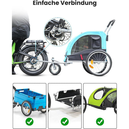Fahrradanhänger Kupplung Adapter mit Sicherungsstift Schwarz