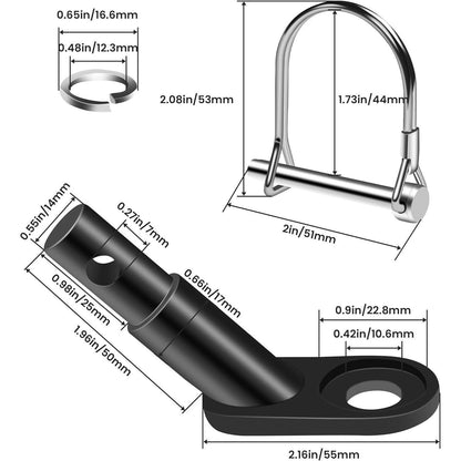 Fahrradanhänger Kupplung Adapter mit Sicherungsstift Schwarz