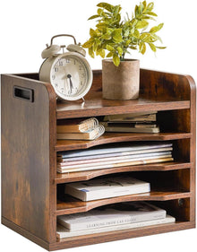Schreibtisch Organizer aus Holz mit 5 Fächern und verstellbaren