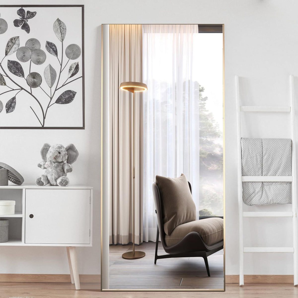 Großer Ganzkörperspiegel 165x60cm Gold – Wand- oder Standspiegel