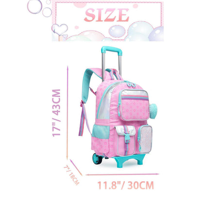 Kinder Trolley Rucksack mit Rollen – Schulranzen für Mädchen