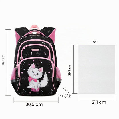 Kinderrucksack Dinosaurier & Katze – 16 Zoll Schulrucksack