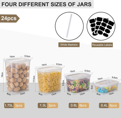 Vorratsdosen Set 24 STK Luftdicht Stapelbar BPA-frei Snack