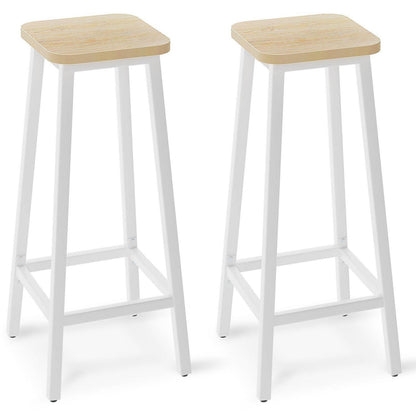 Holzoptik Barhocker Set (2x) – Industriestil & Stabil