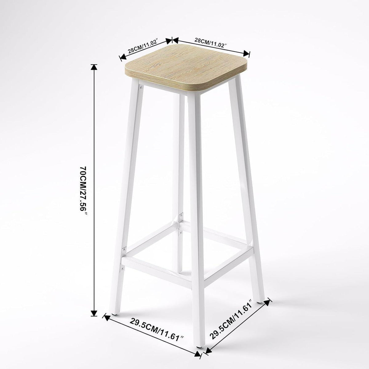 Holzoptik Barhocker Set (2x) – Industriestil & Stabil
