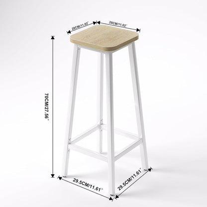 Holzoptik Barhocker Set (2x) – Industriestil & Stabil