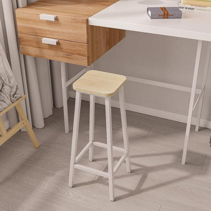 Holzoptik Barhocker Set (2x) – Industriestil & Stabil