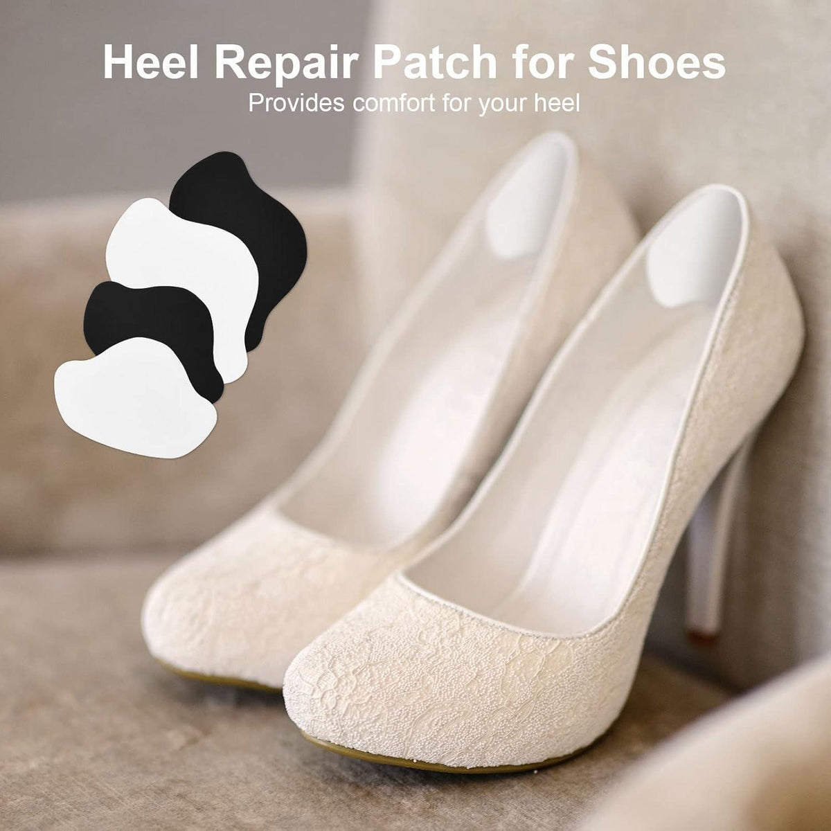 Sneaker Fersen Reparatur Patches (20 Paar) Schwarz & Weiß